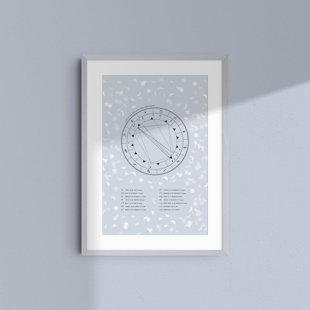 Astrology Birth Chart Print | 06 Pale Grey Prints Lottie Suki 