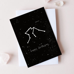 Aquarius Zodiac Birthday Card | 20th January - 18th February Cards Lottie Suki 
