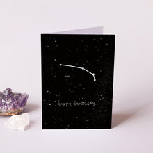 A stylish Aries themed birthday card, featuring the iconic Aries zodiac sign.