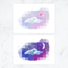 Day and Night Pixel Art Print Set of 2 Lottie Suki 