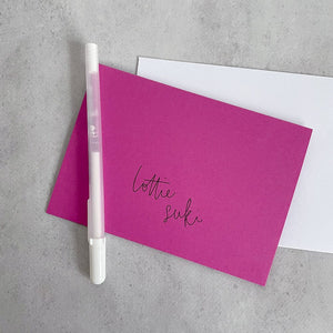 Winter Wishes Iridescent Pink Christmas Card - Lottie Suki