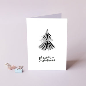 Merry Christmas Monochrome Tree Card | 3 for 2 - Lottie Suki